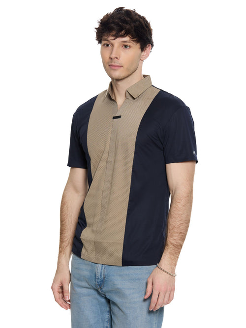T&3s AeroFlex Contrast Performance Polo - Blue