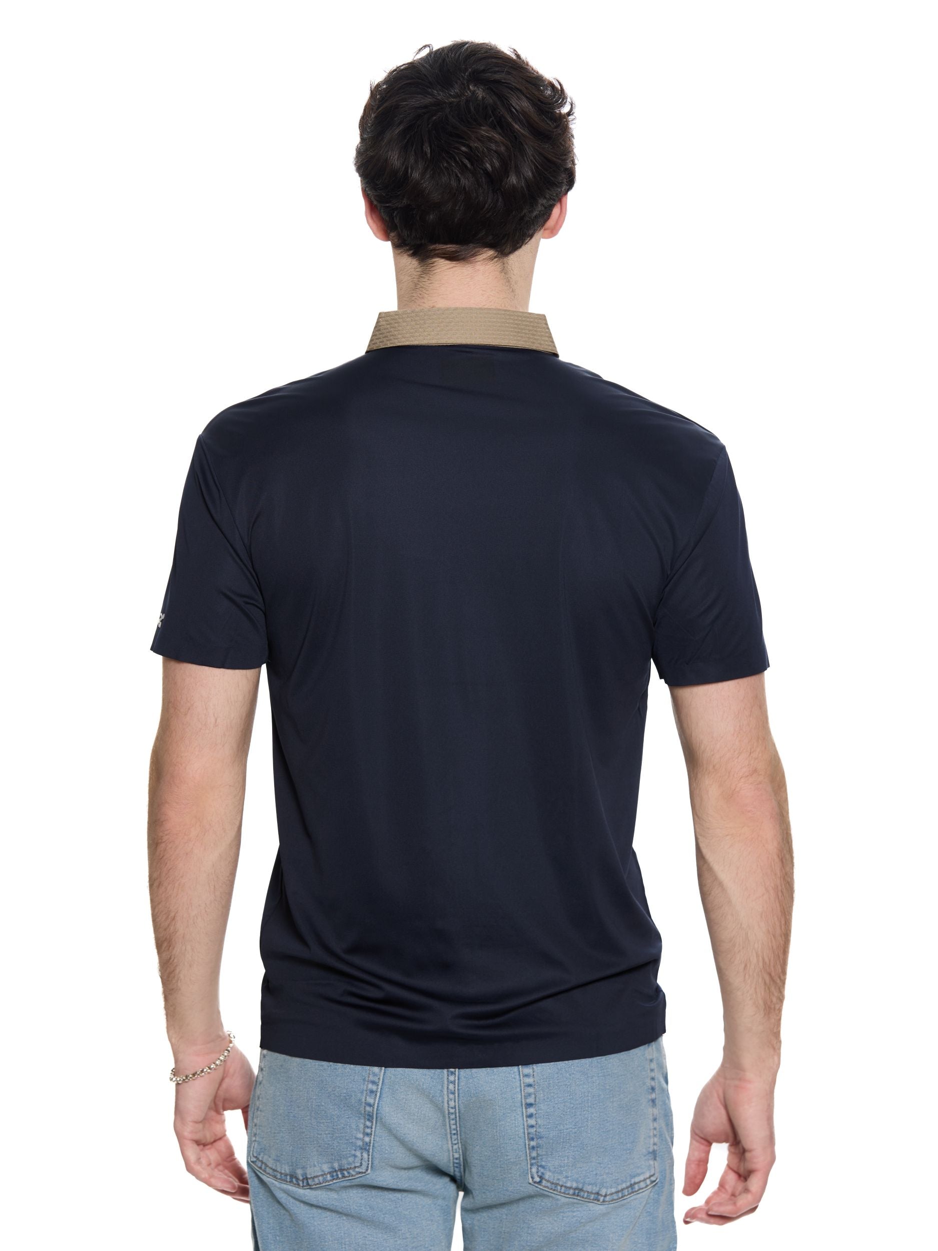 T&3s AeroFlex Contrast Performance Polo - Blue