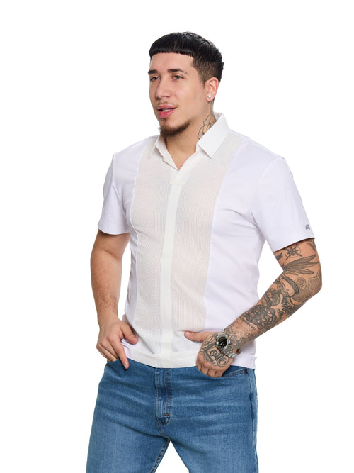 T&3s AeroFlex Contrast Performance Polo - White