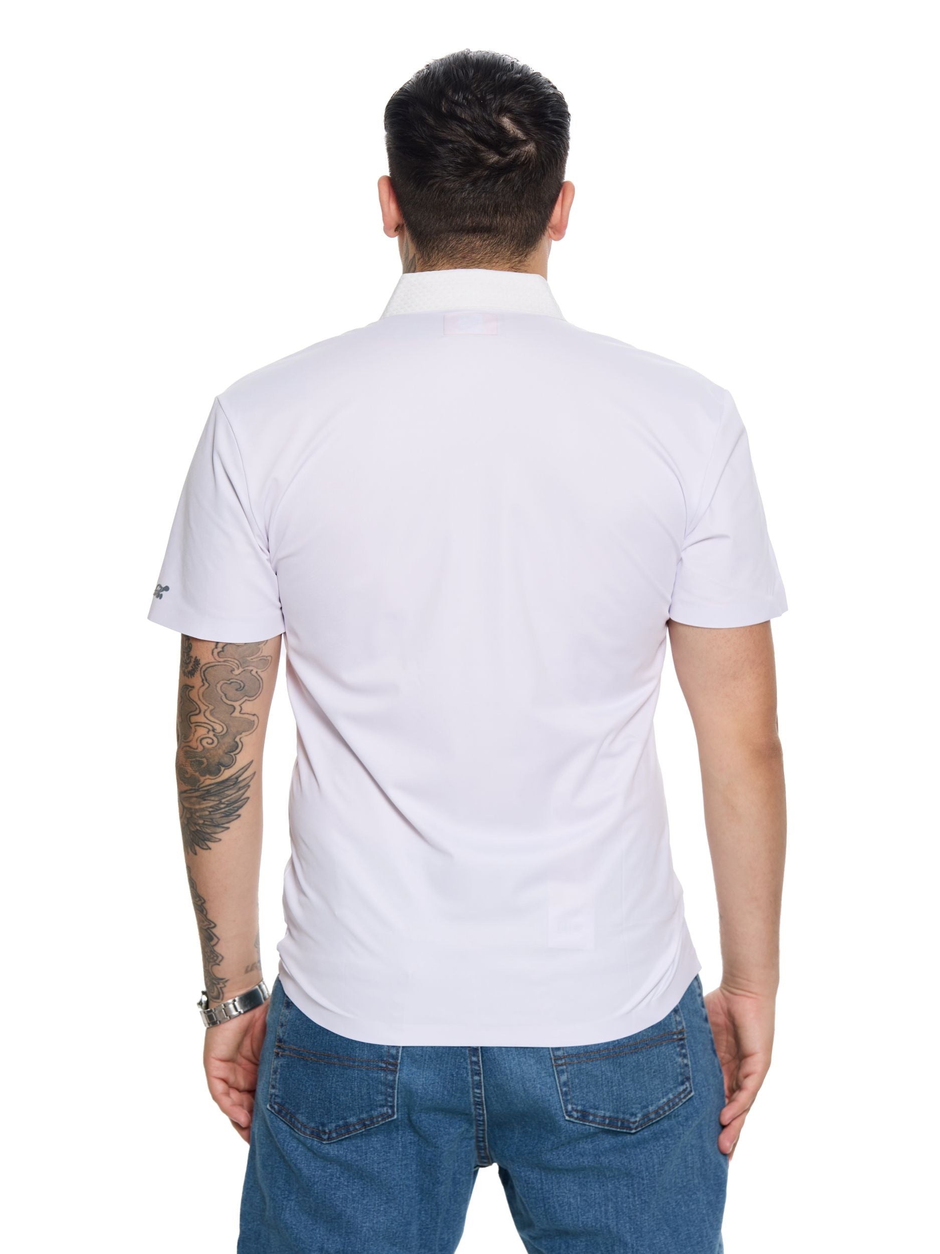 T&3s AeroFlex Contrast Performance Polo - White