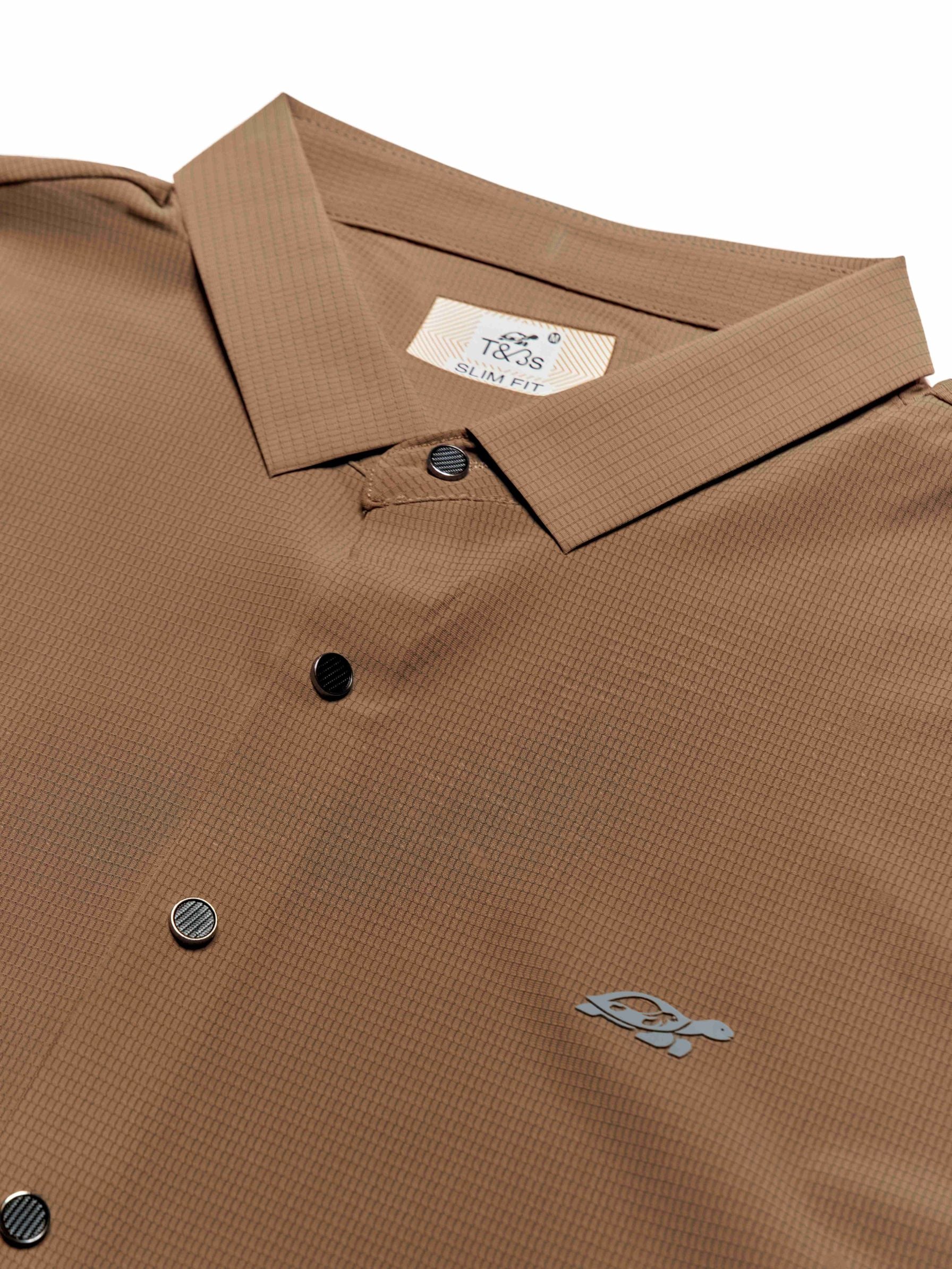 T&3s AeroFlex Performance Stretch Shirt – Dessert Storm Brown