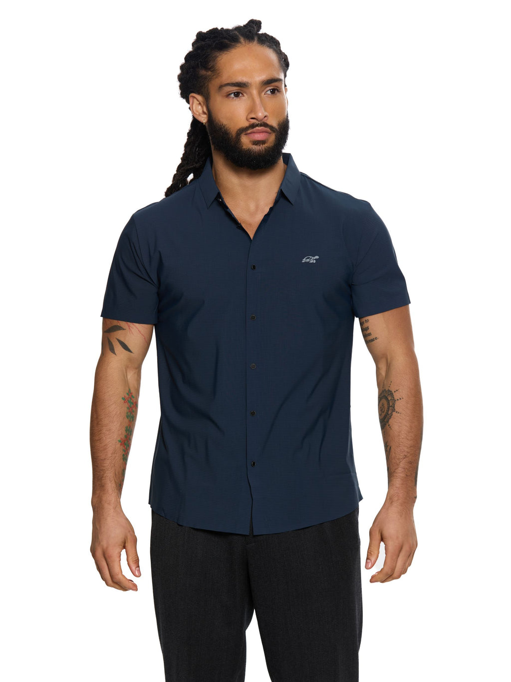 T&3s AeroFlex Performance Stretch Shirt – Navy Blue