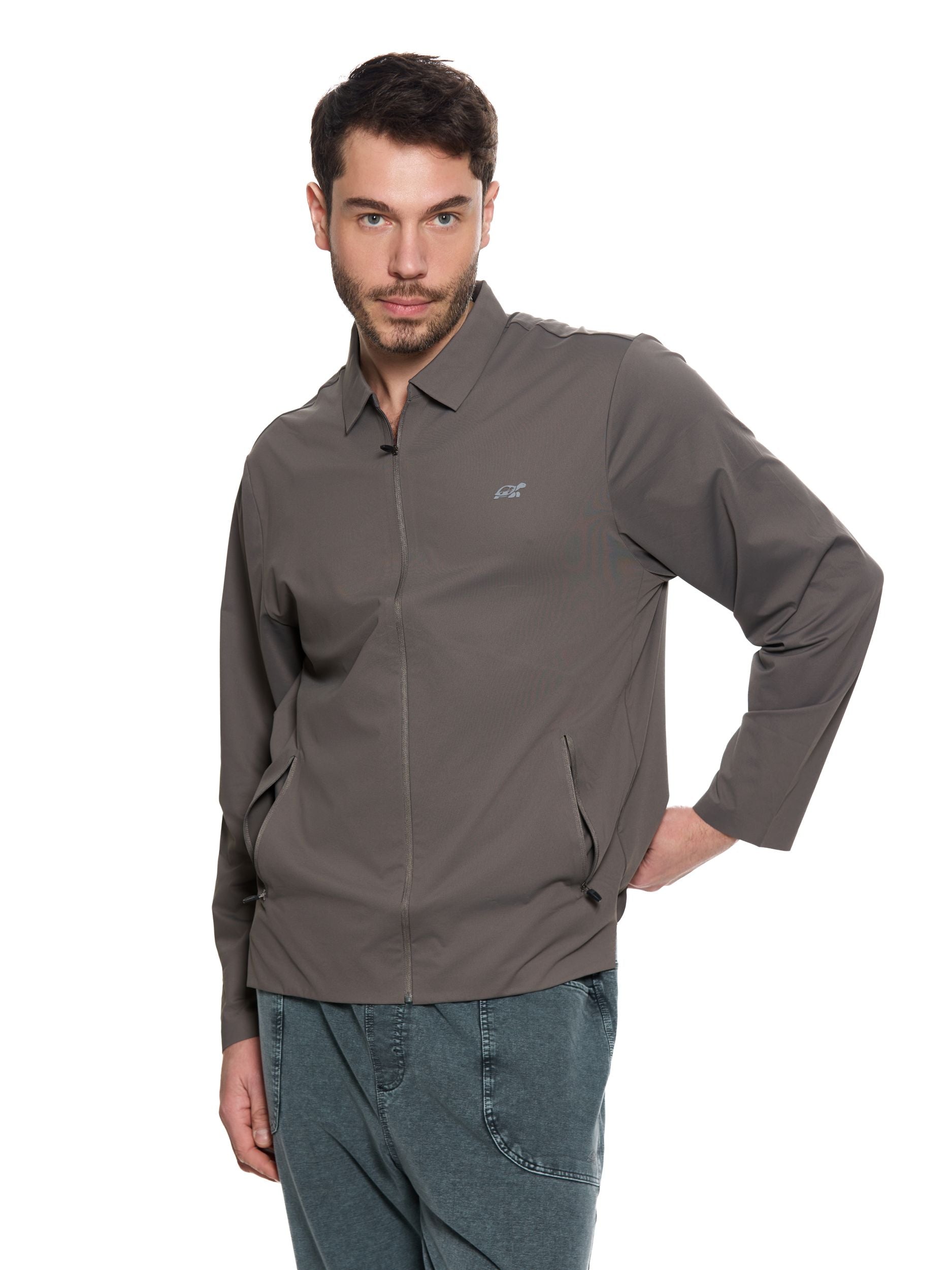 T&3s AeroFlex Performance Zip Jacket - Dark Taupe