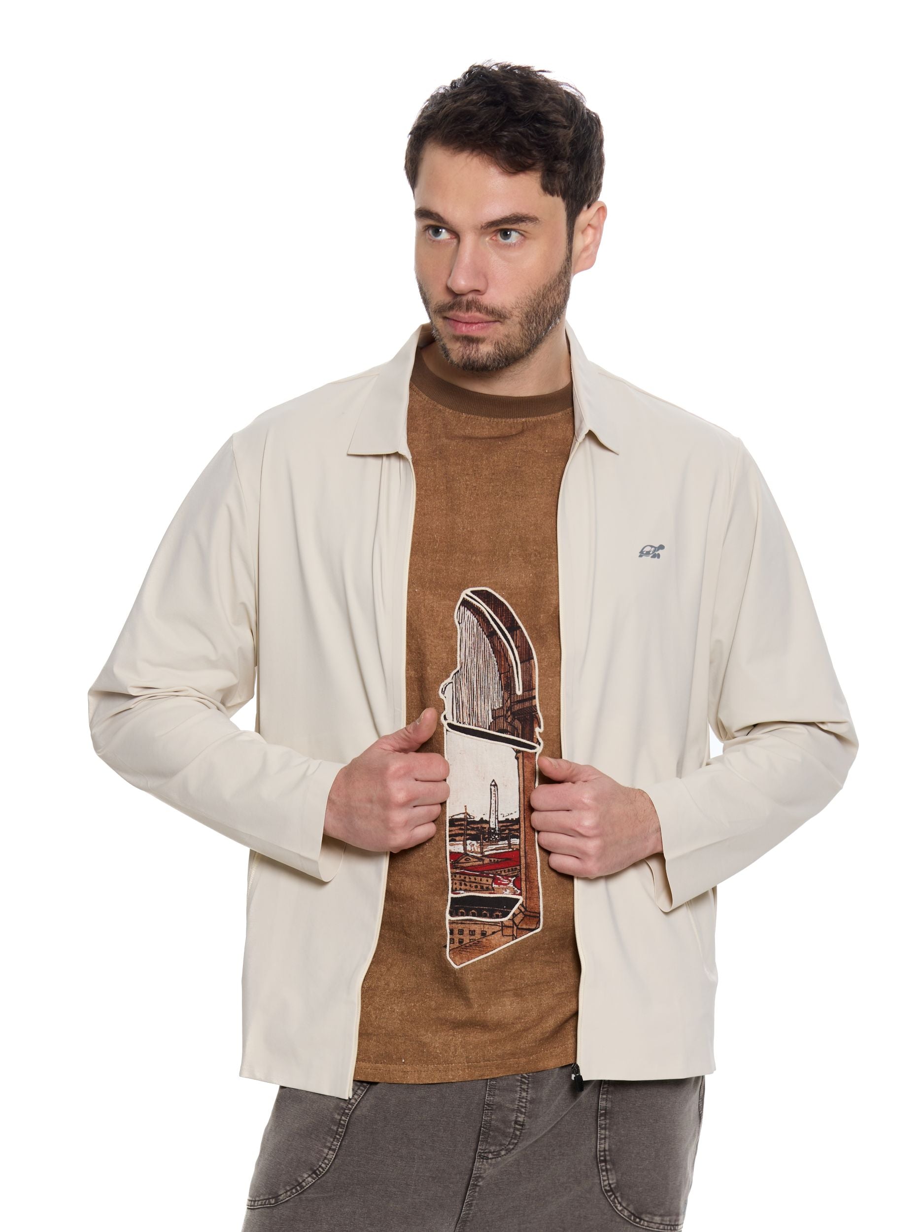 T&3s AeroFlex Performance Zip Jacket - Soft Cream