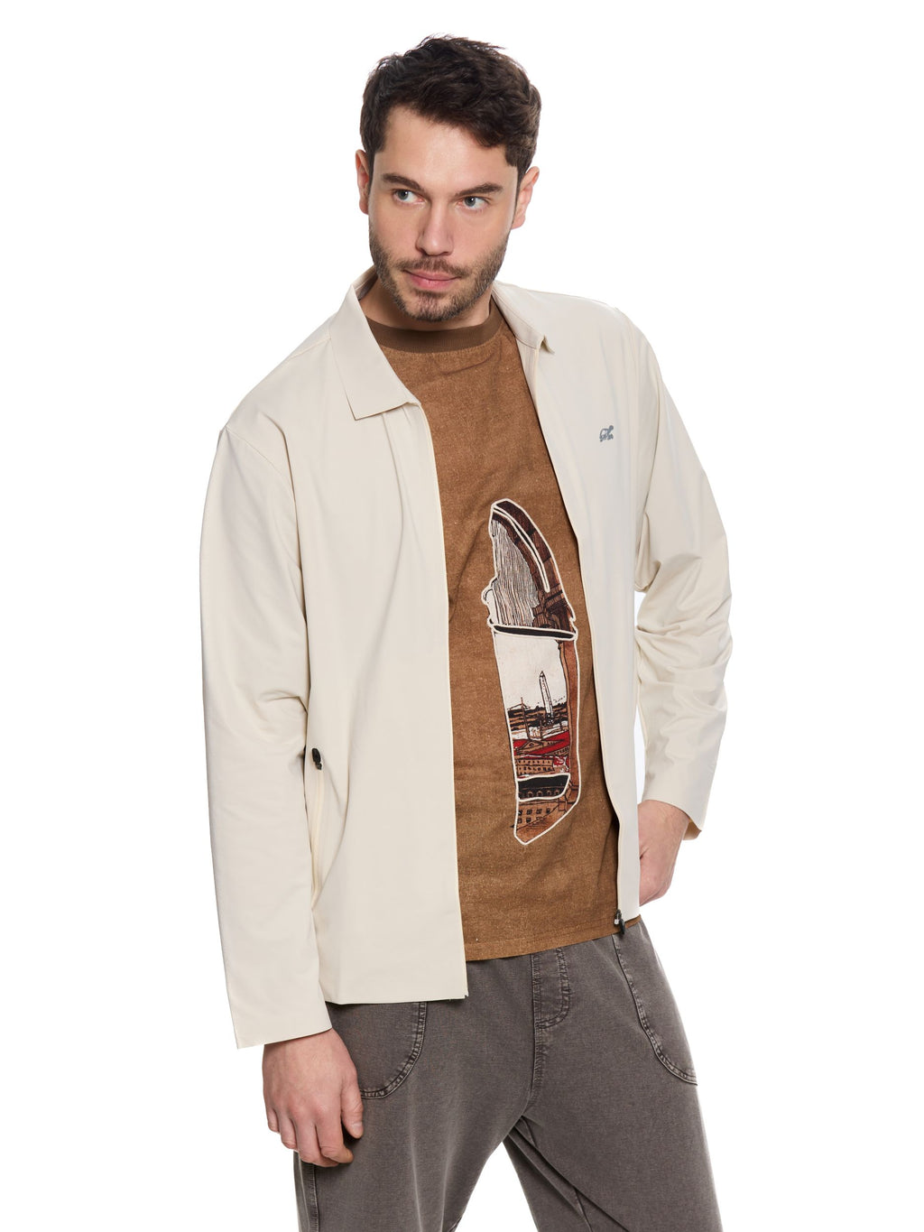 T&3s AeroFlex Performance Zip Jacket - Soft Cream