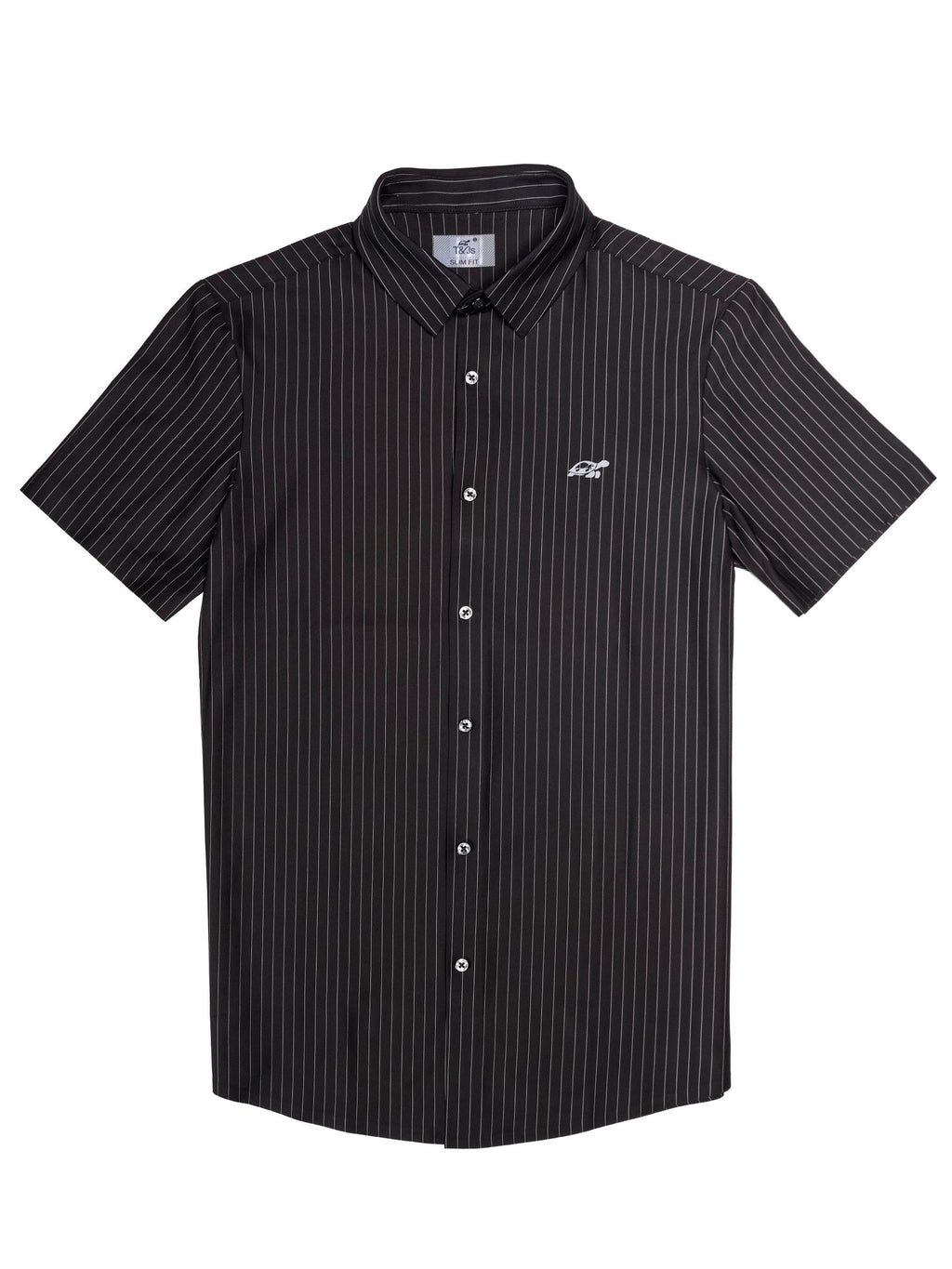 T&3s AeroFlex Pinstripe Performance Shirt - Black