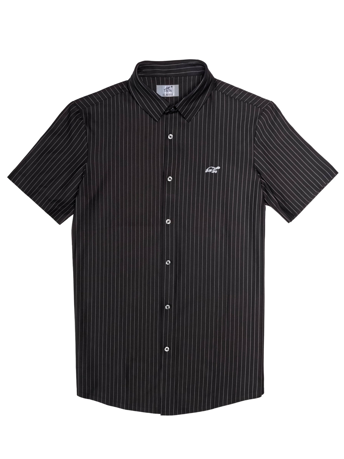 T&3s AeroFlex Pinstripe Performance Shirt - Black