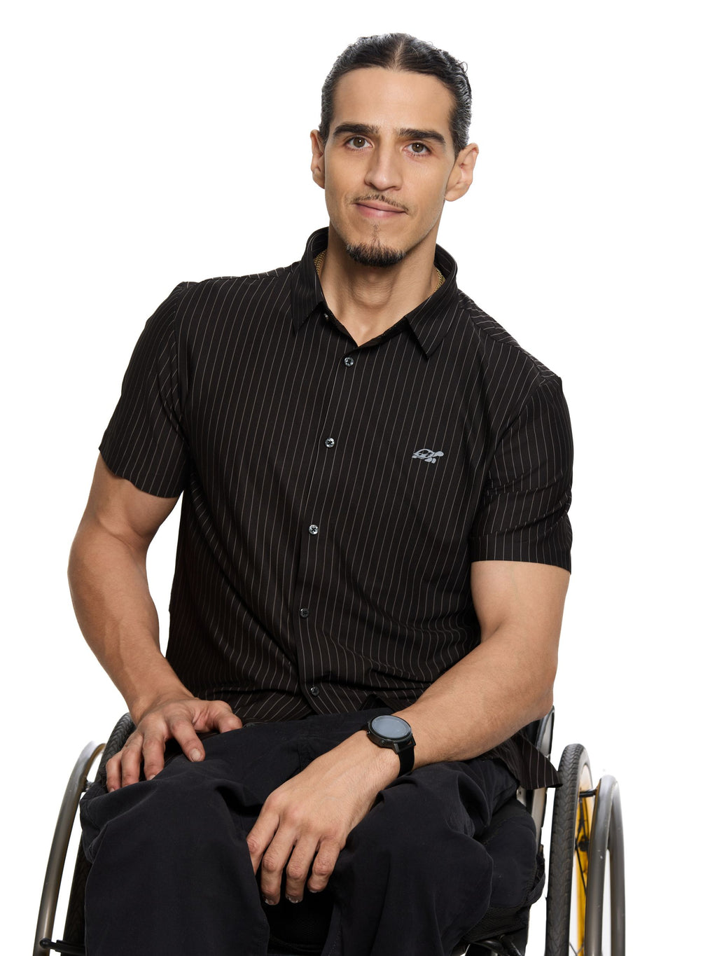 T&3s AeroFlex Pinstripe Performance Shirt - Black