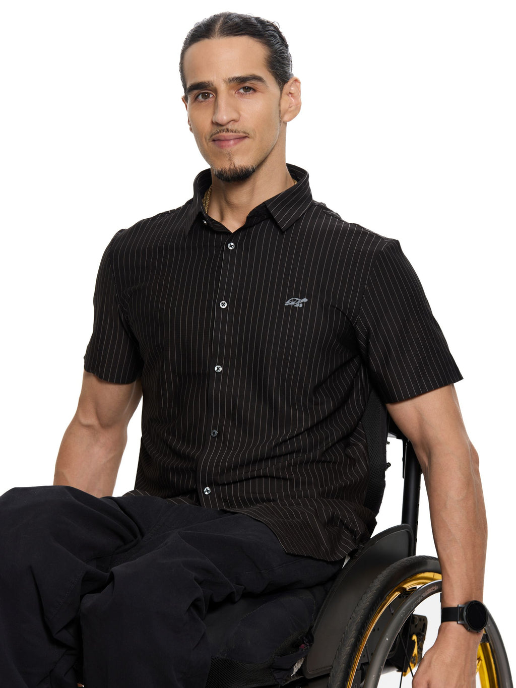 T&3s AeroFlex Pinstripe Performance Shirt - Black