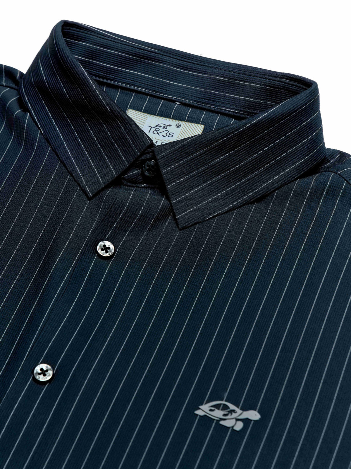 T&3s AeroFlex Pinstripe Performance Shirt - Navy Blue