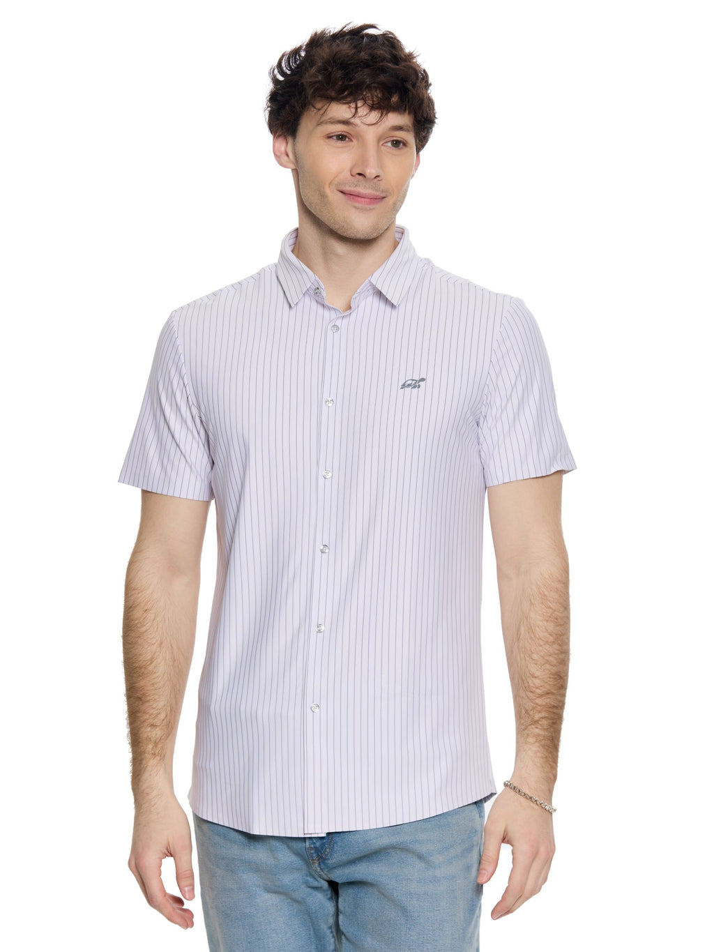 T&3s AeroFlex Pinstripe Performance Shirt - White