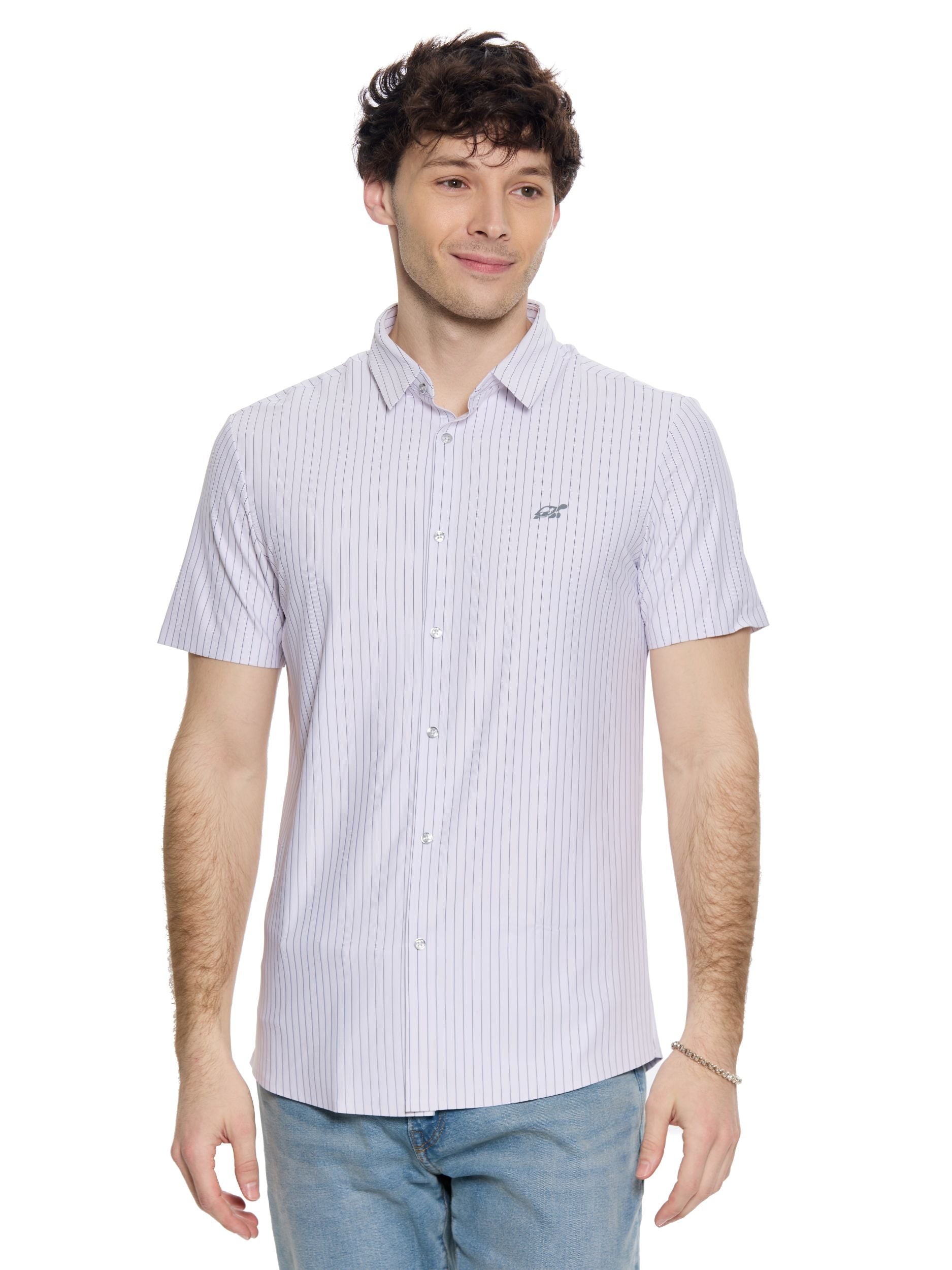 T&3s AeroFlex Pinstripe Performance Shirt - White