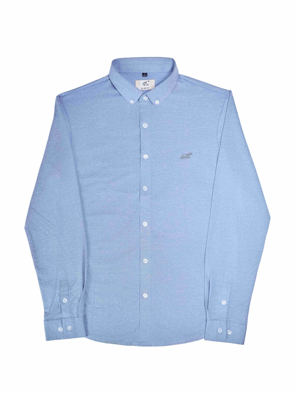 T&3s AeroFlex Sky Stretch Dress Shirt - Chambray blue