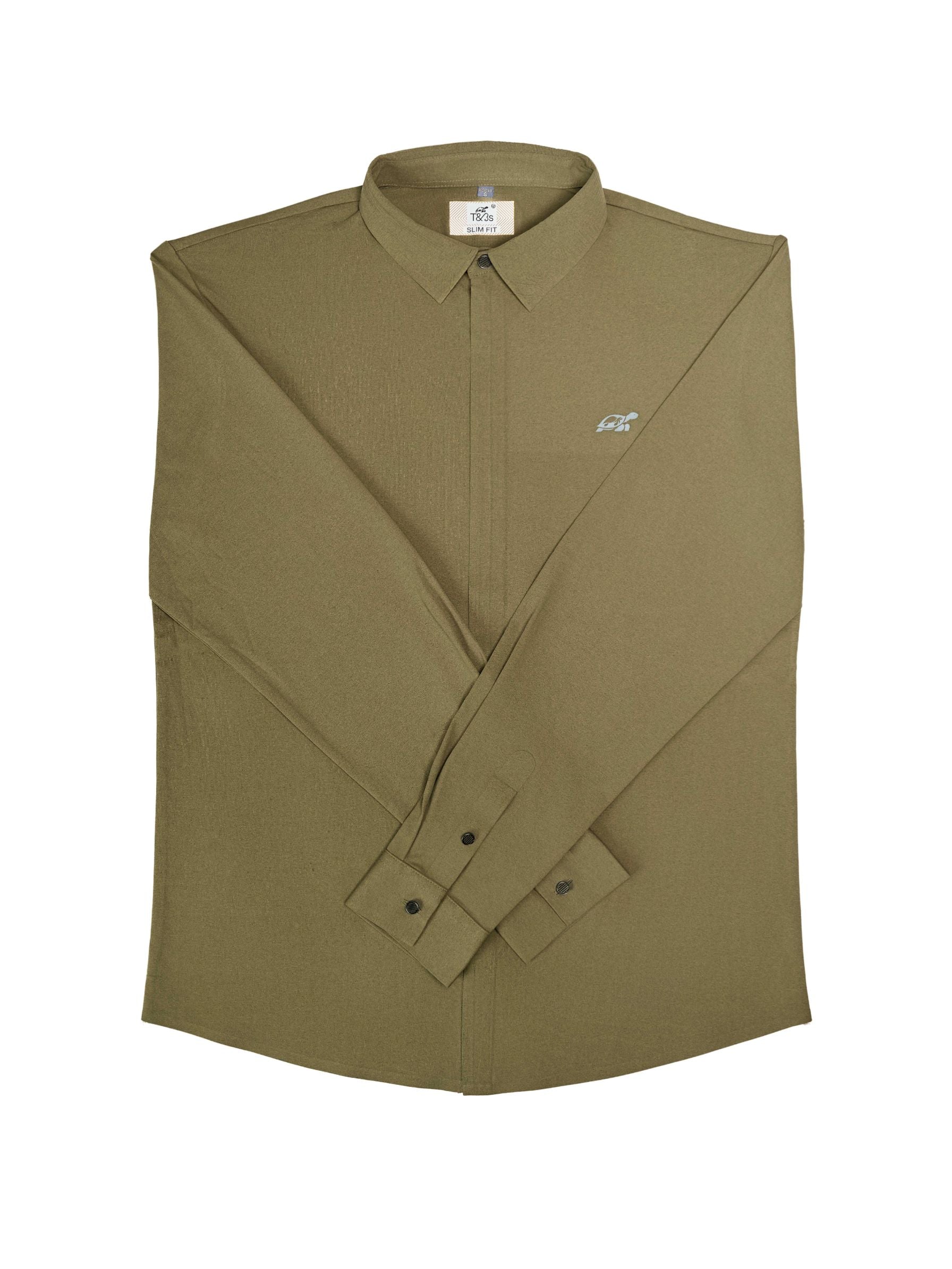 T&3s AeroFlex Zip Performance Shirt - Army Green