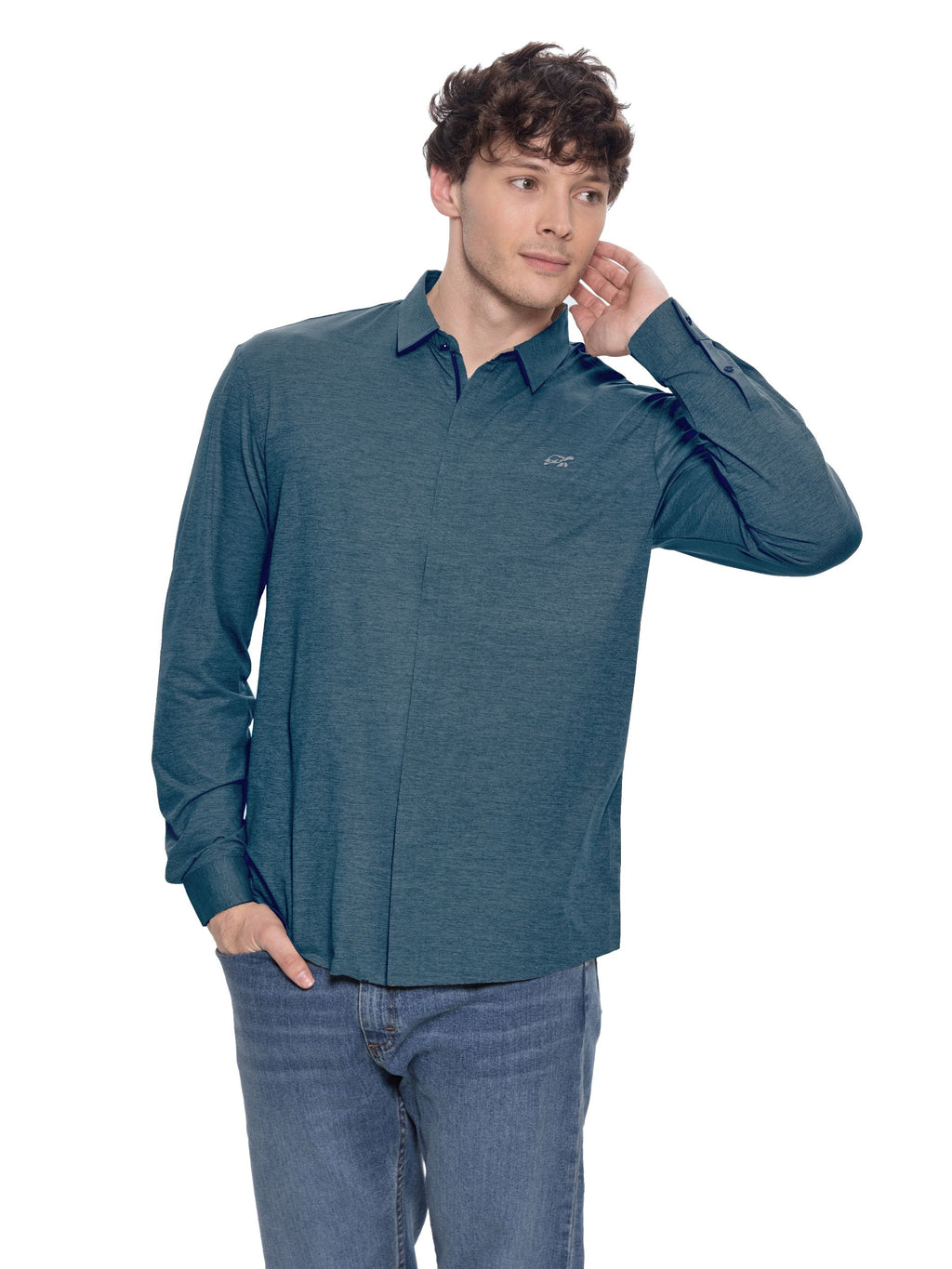 T&3s AeroFlex Zip Performance Shirt - Indigo