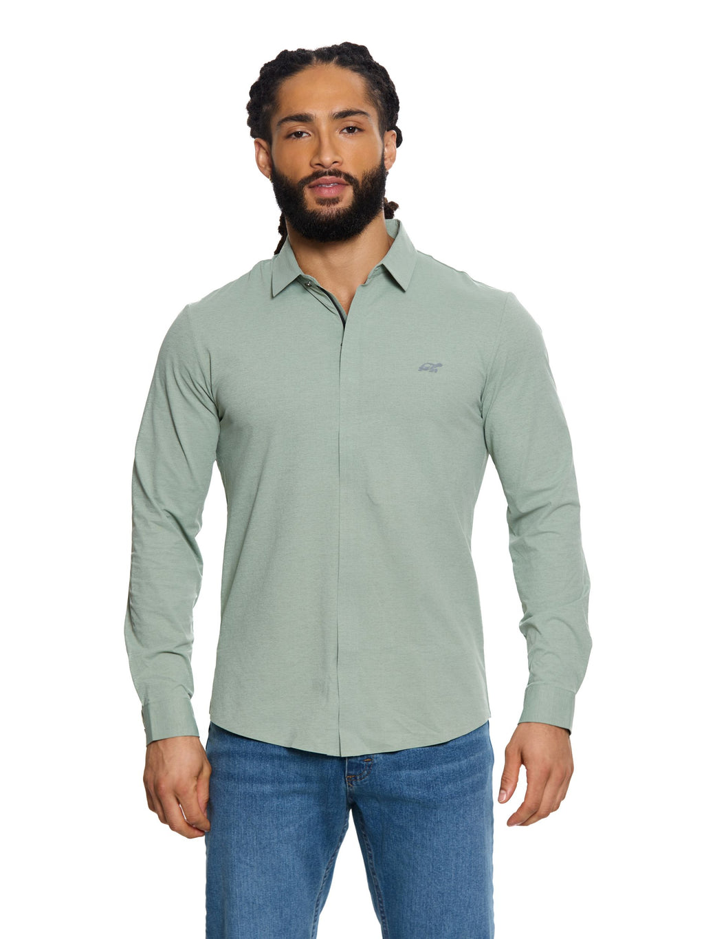 T&3s AeroFlex Zip Performance Shirt - Mint Sage