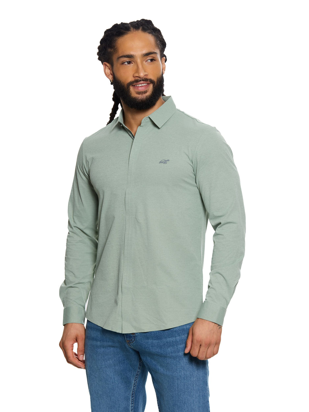 T&3s AeroFlex Zip Performance Shirt - Mint Sage