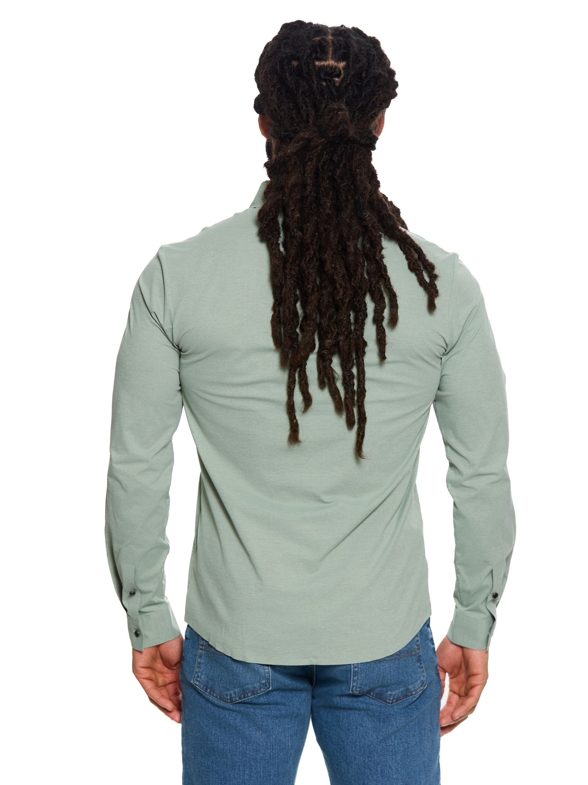 T&3s AeroFlex Zip Performance Shirt - Mint Sage