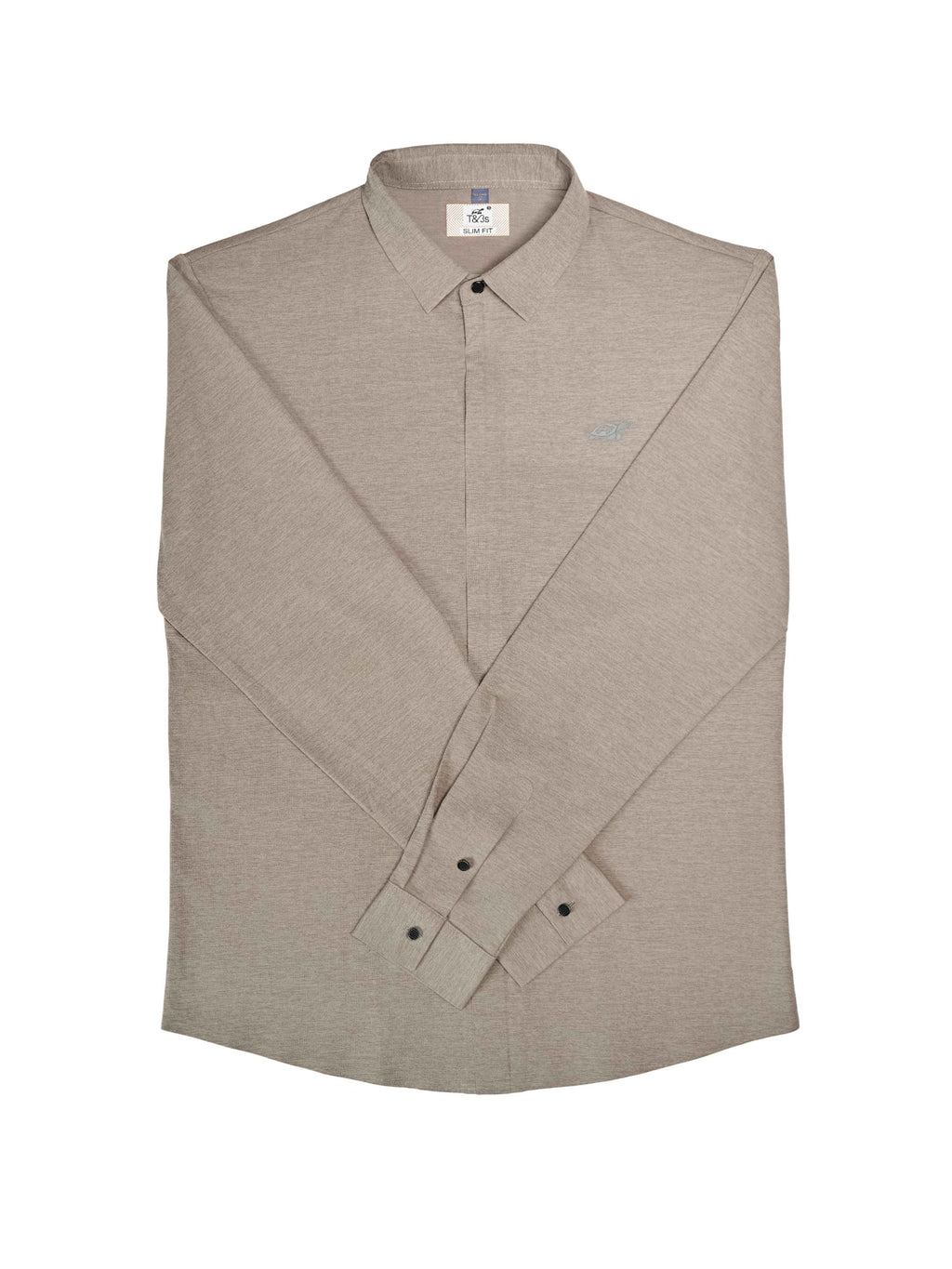 T&3s AeroFlex Zip Performance Shirt - Taupe ( Dark TAN )