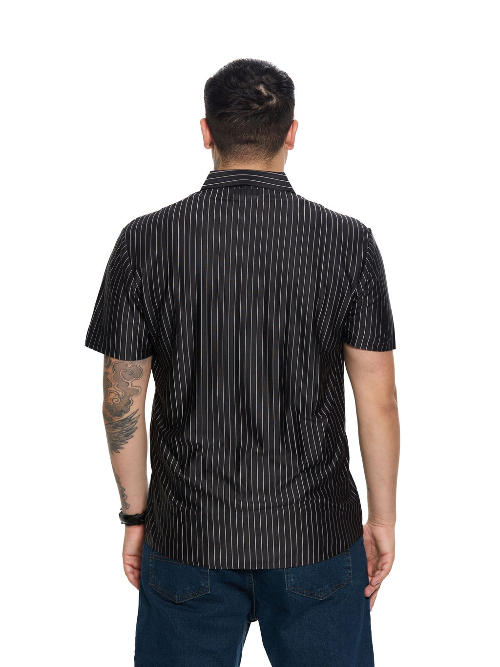 T&3s AeroStripe Premium Stretch Golf & Casual Polo - Black