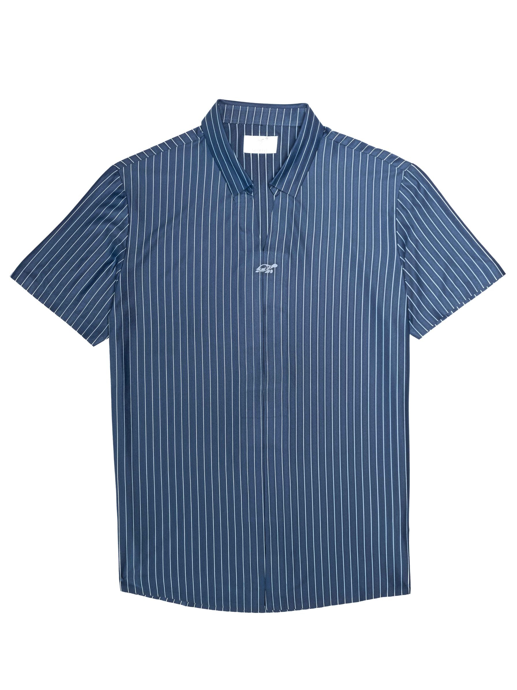 T&3s AeroStripe Premium Stretch Golf & Casual Polo - Blue
