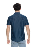 T&3s AeroStripe Premium Stretch Golf & Casual Polo - Blue