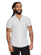 T&3s AeroStripe Premium Stretch Golf & Casual Polo - White