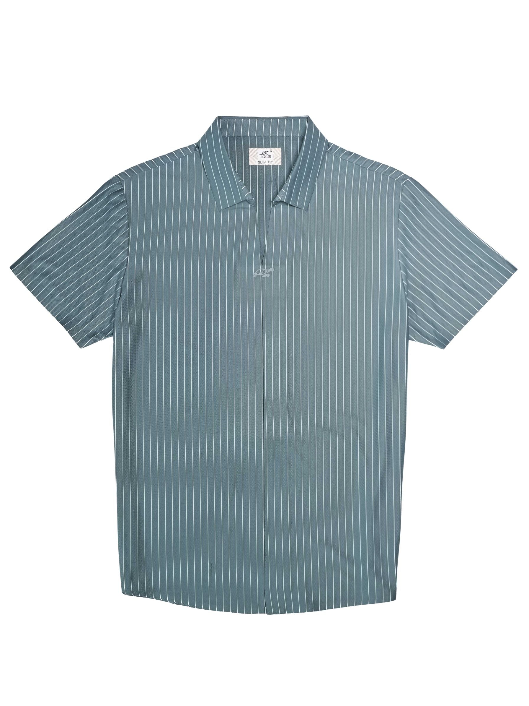 T&3s AeroStripe Premium Stretch Golf & Casual Polo - olive green
