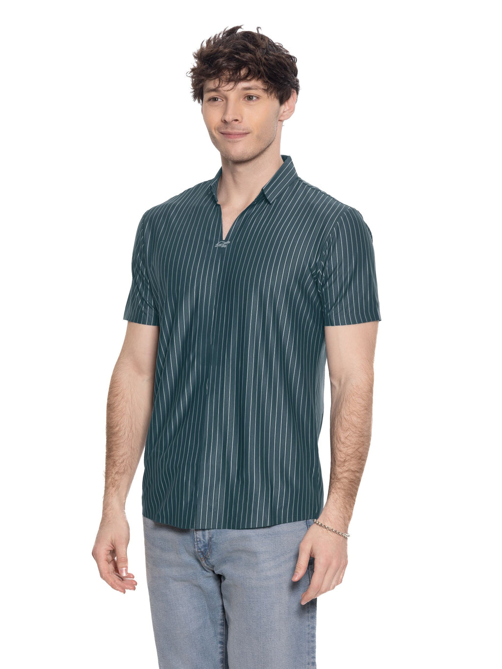 T&3s AeroStripe Premium Stretch Golf & Casual Polo - olive green