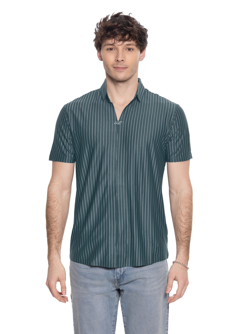 T&3s AeroStripe Premium Stretch Golf & Casual Polo - olive green