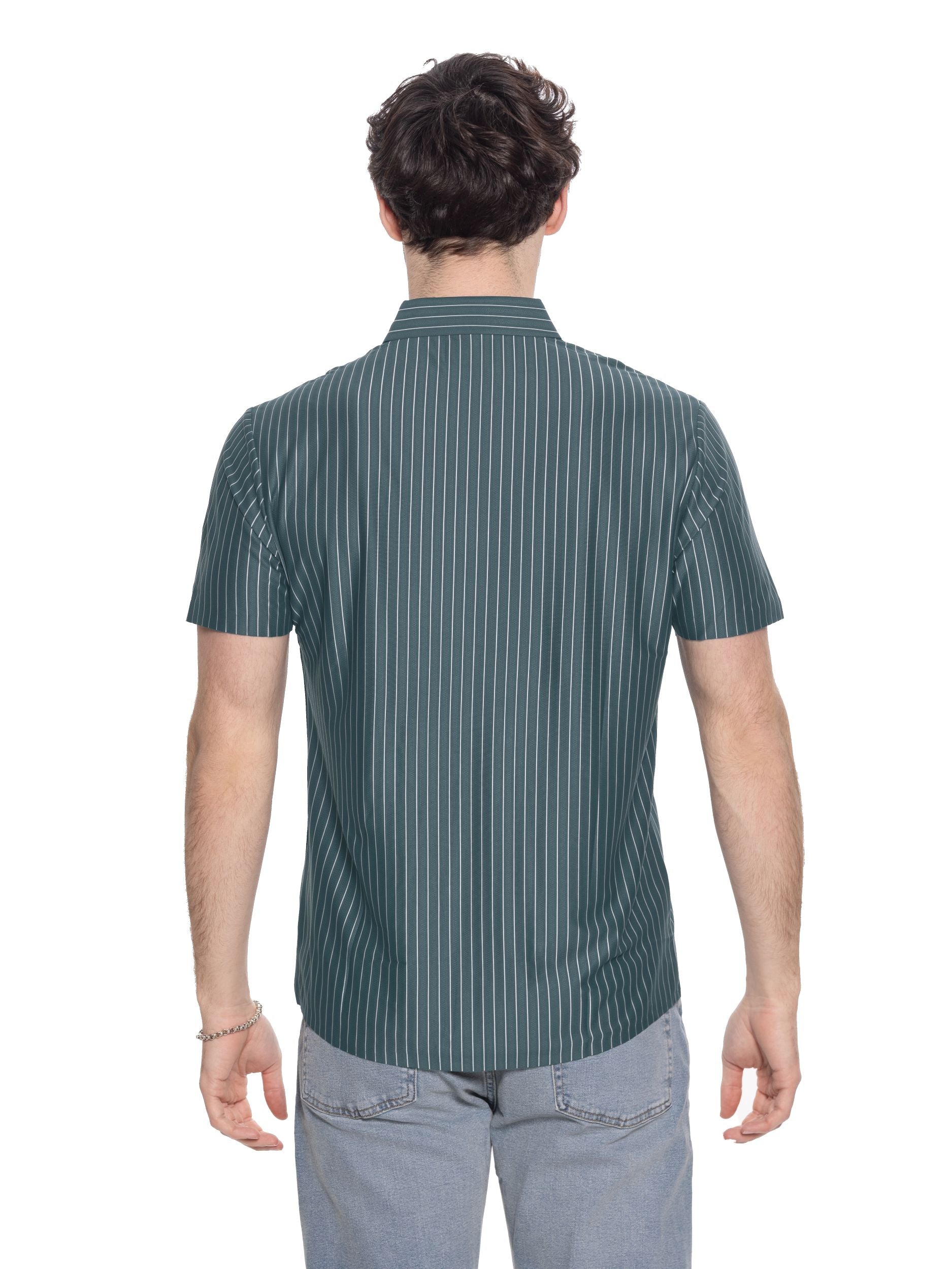 T&3s AeroStripe Premium Stretch Golf & Casual Polo - olive green