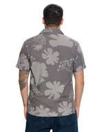 T&3s Azure Bloom Cuban Collar Viscose Shirt - Carbon Gray Floral