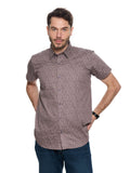 T&3s Azure Bloom Cuban Collar Viscose Shirt - Heather Purple