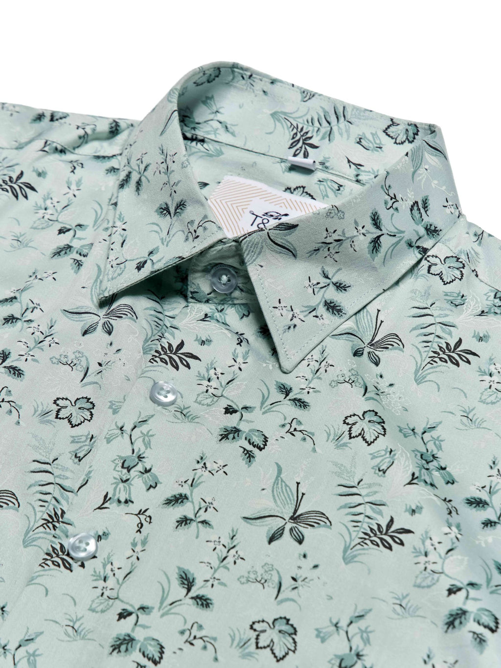 T&3s Azure Bloom Cuban Collar Viscose Shirt - Sage Mint