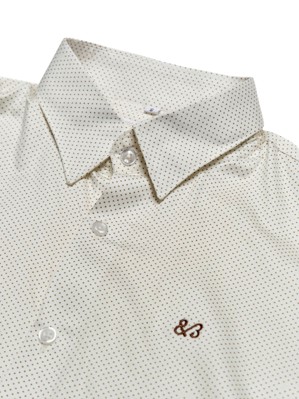 T&3s Azure Micro Print Viscose Shirt - Vanila Cream