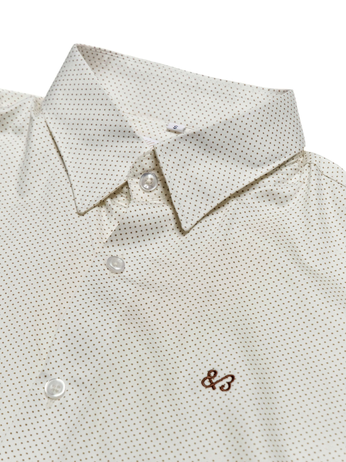 T&3s Azure Micro Print Viscose Shirt - Vanila Cream