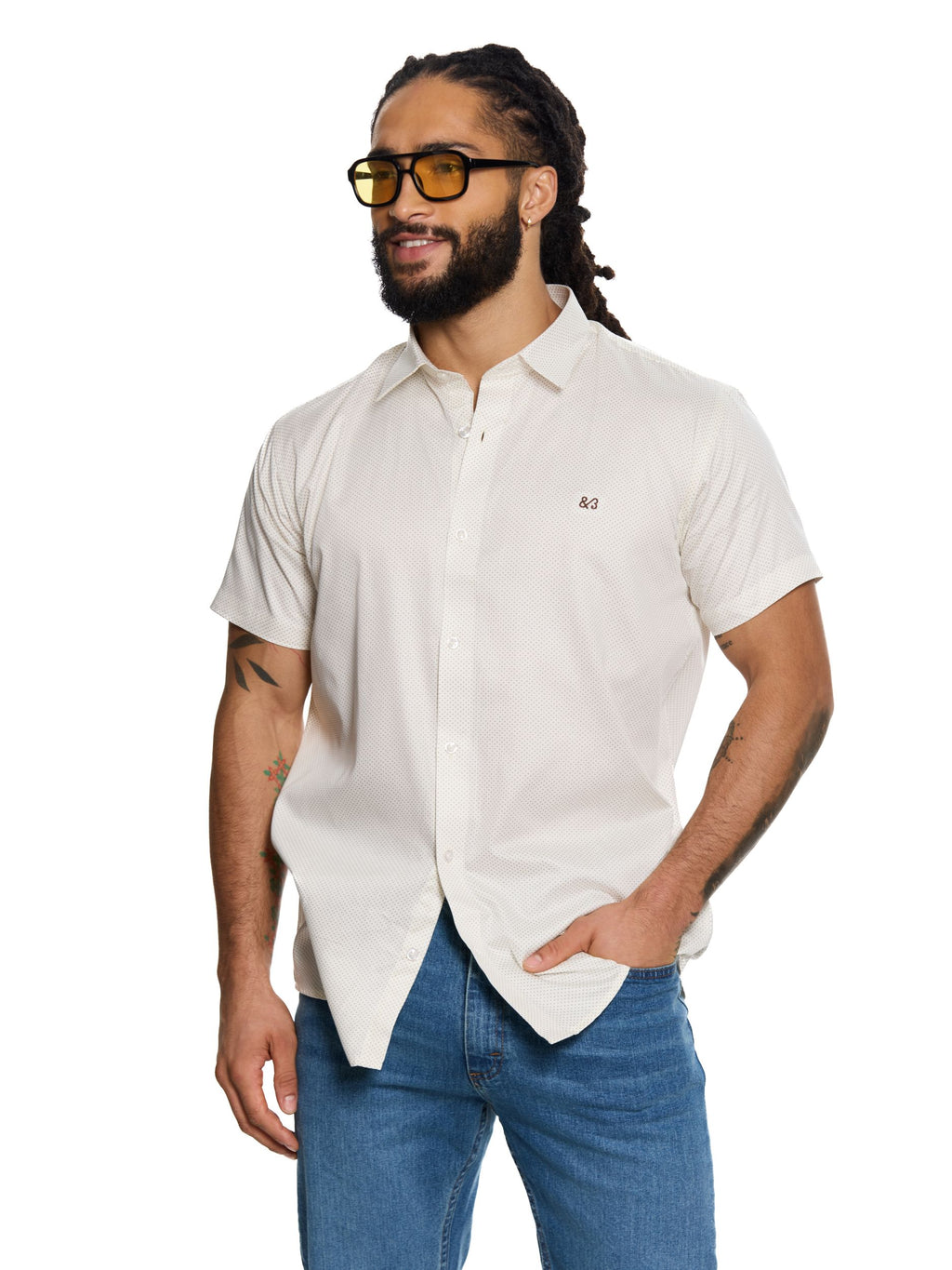 T&3s Azure Bloom Cuban Collar Viscose Shirt - Mink Beige