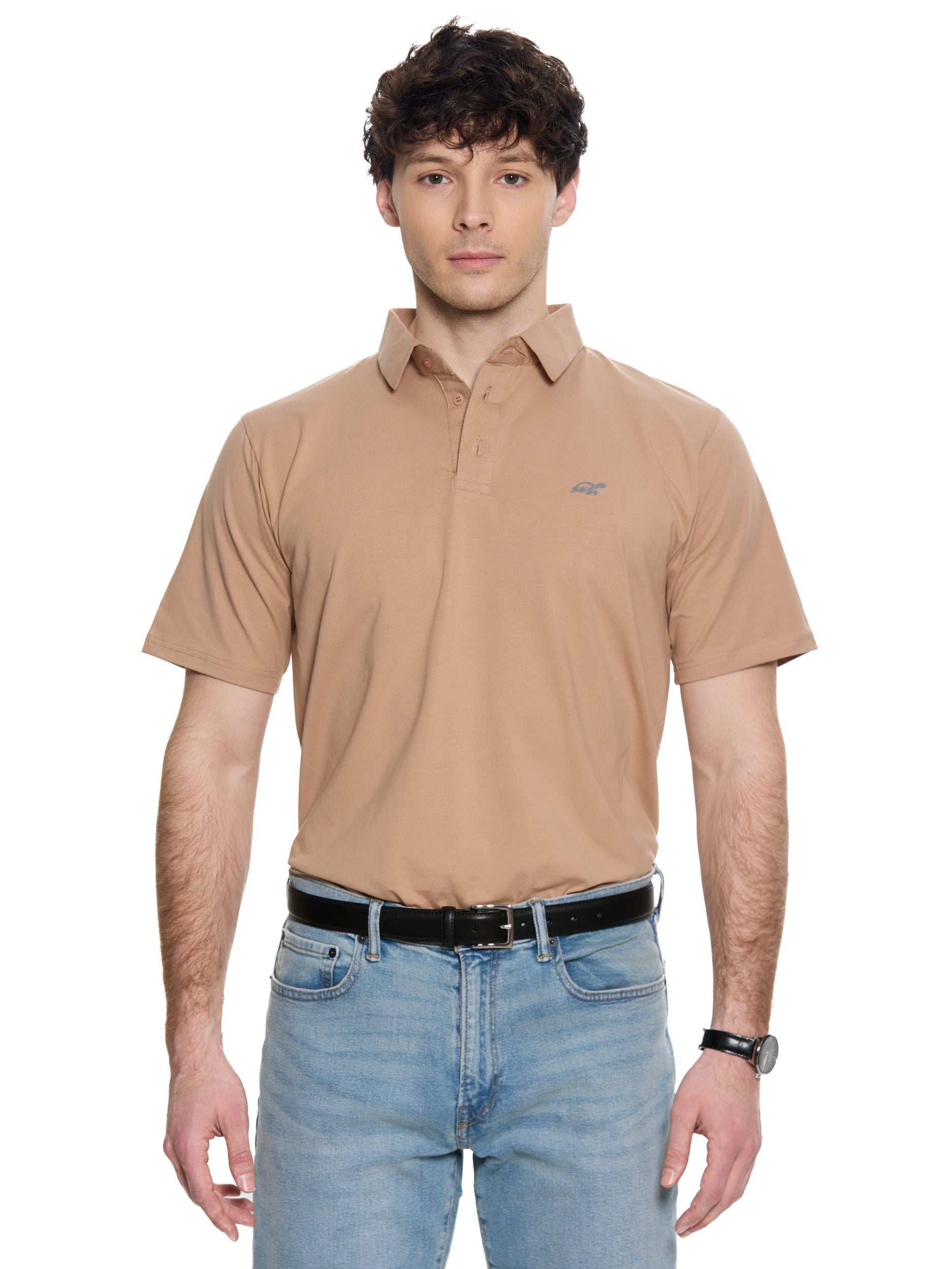 T&3s Cotton Polo – Water-Repellent Performance Polo T- Shirt -  Beige