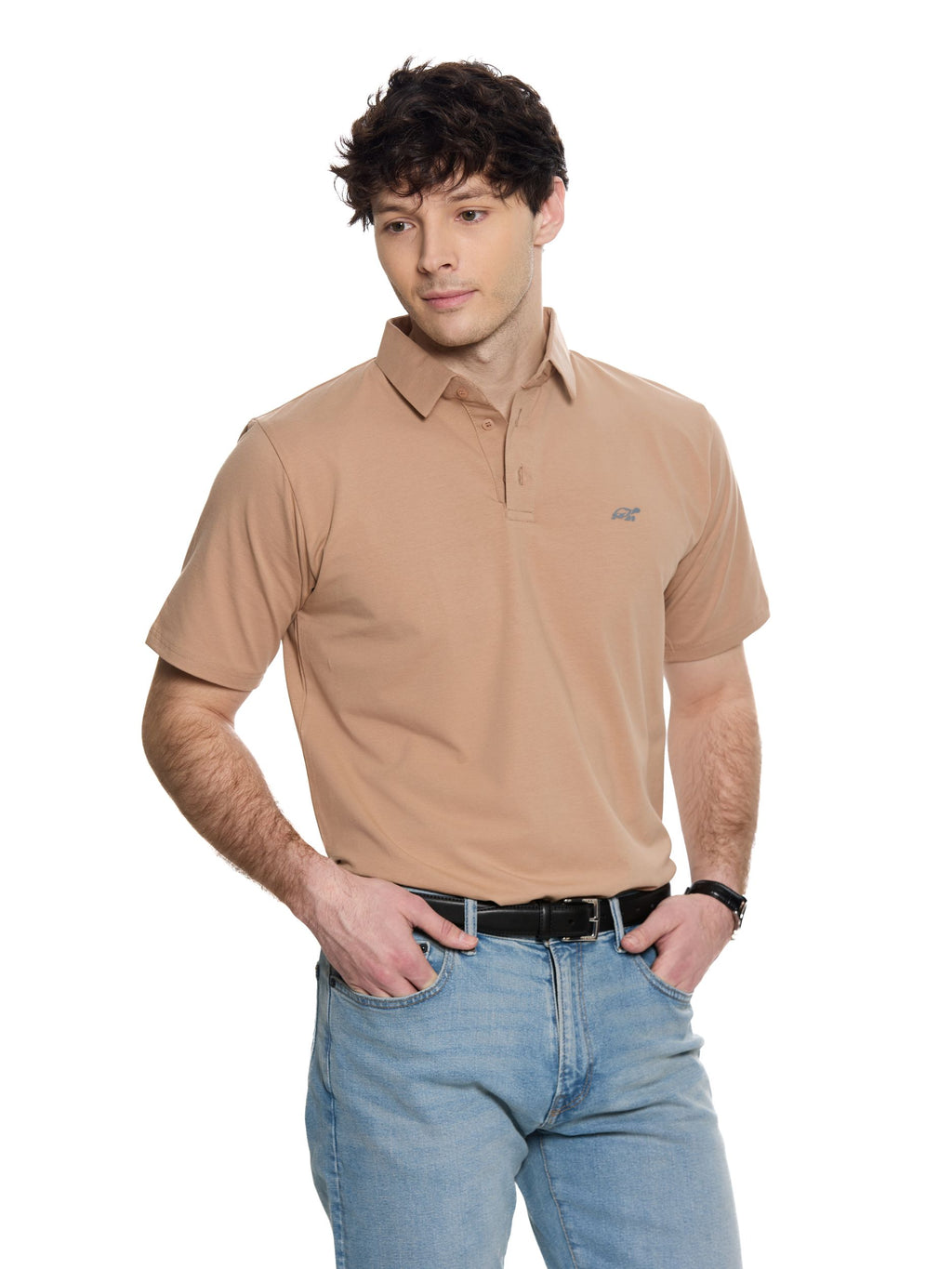 T&3s Cotton Polo – Water-Repellent Performance Polo T- Shirt -  Beige