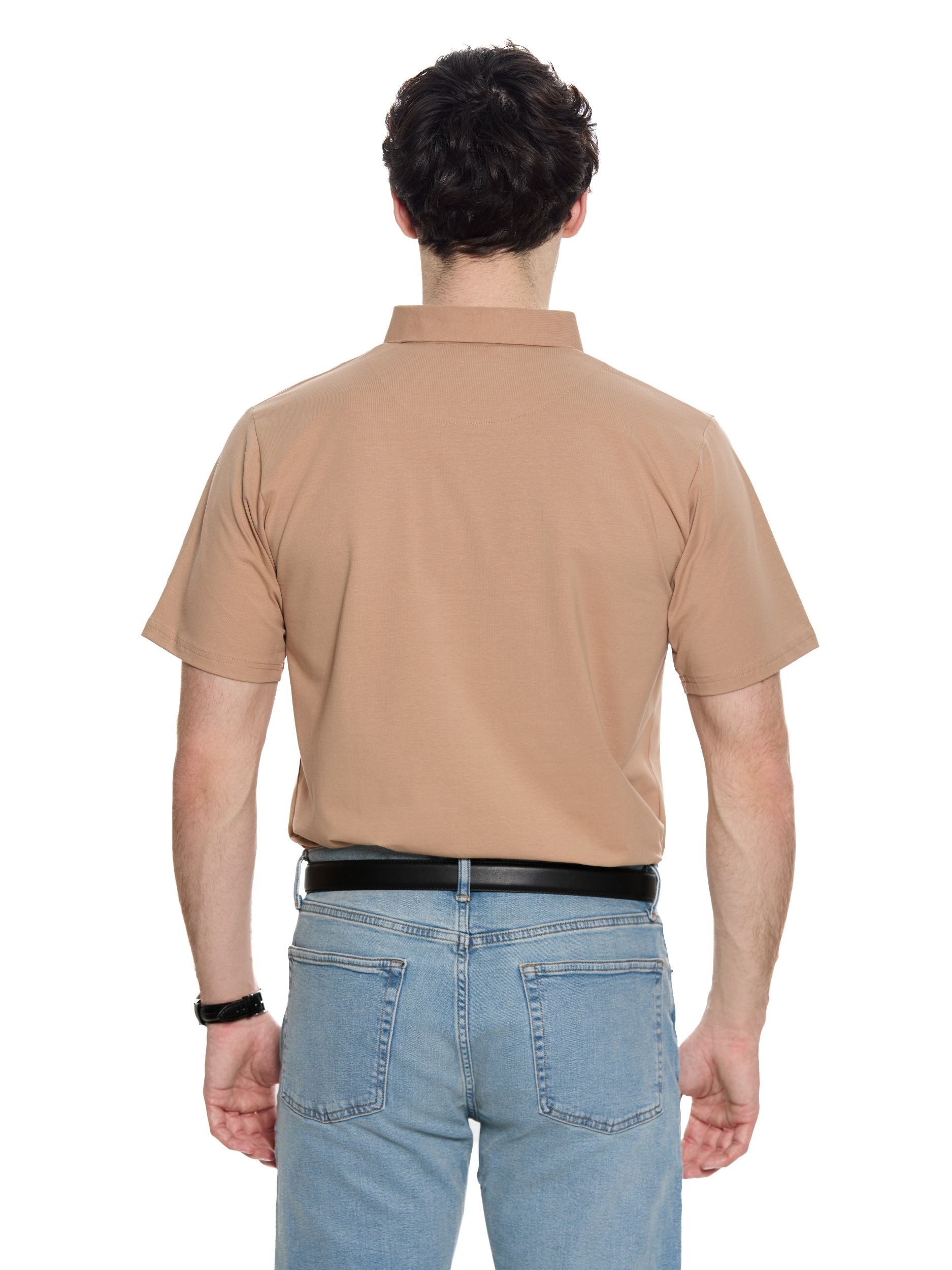 T&3s Cotton Polo – Water-Repellent Performance Polo T- Shirt -  Beige