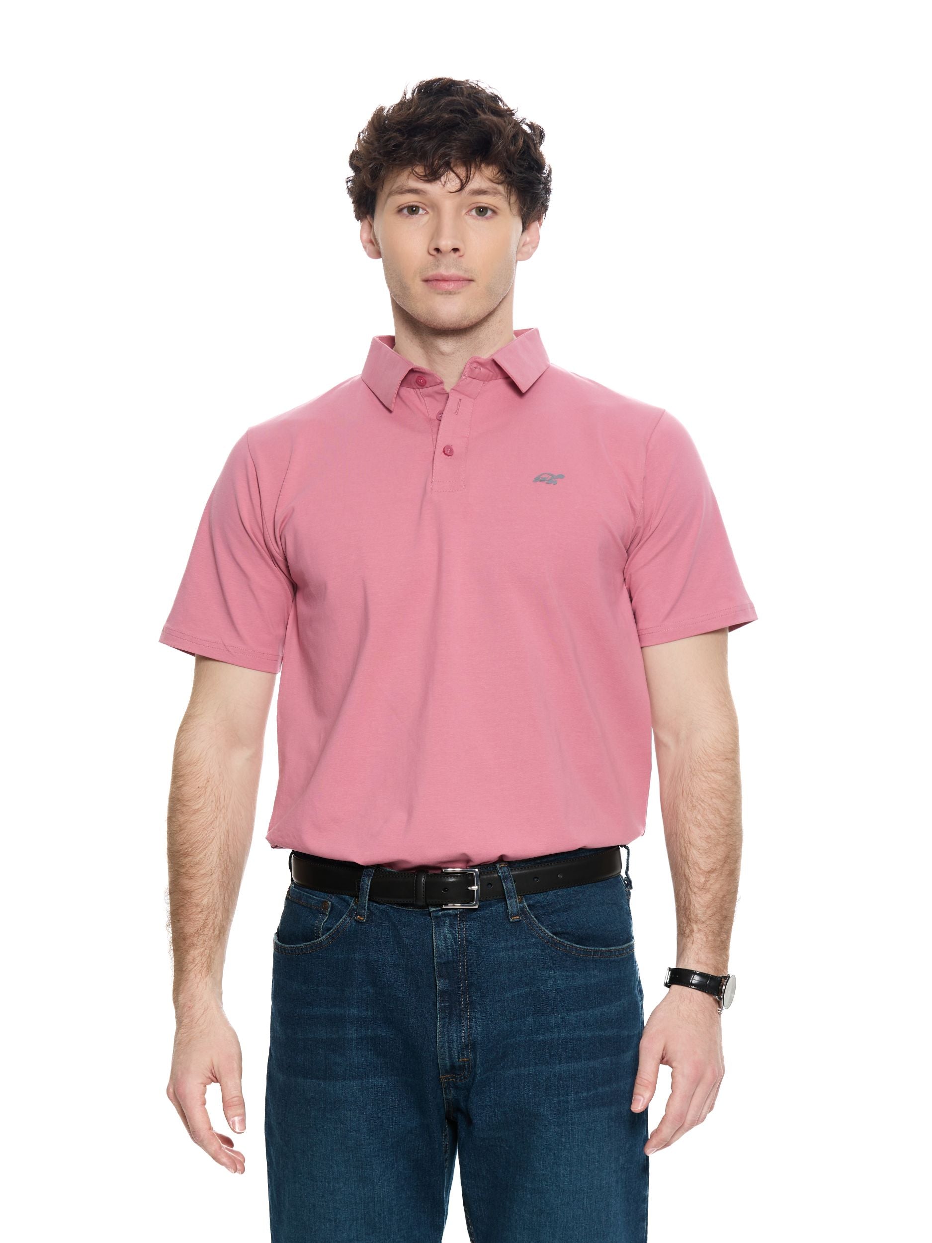 T&3s Cotton Polo – Water-Repellent Performance Polo T- Shirt -Dusty Pink