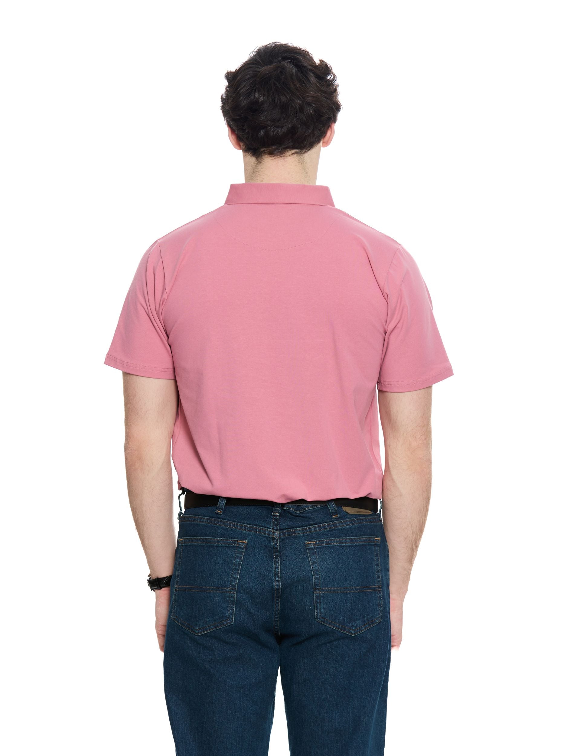 T&3s Cotton Polo – Water-Repellent Performance Polo T- Shirt -Dusty Pink