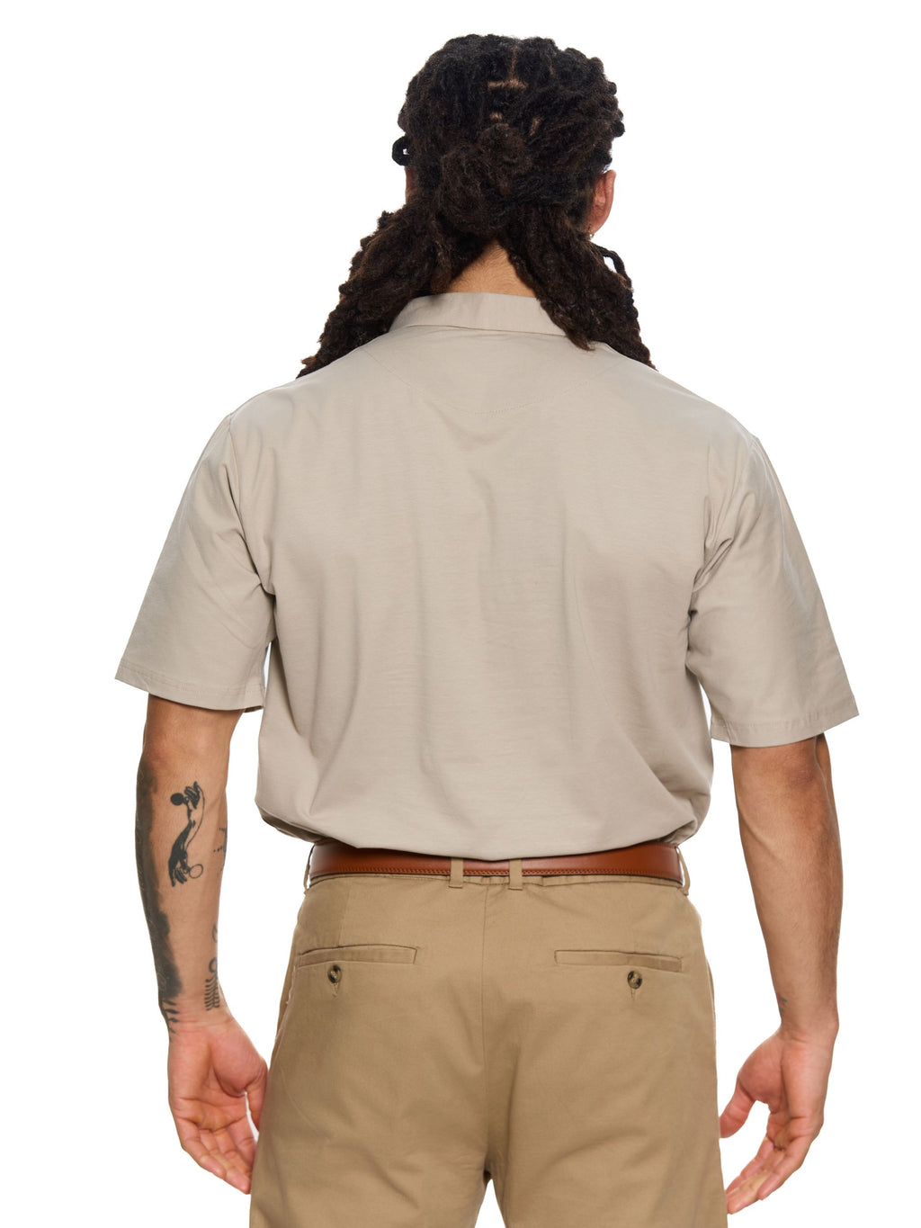 T&3s Cotton Polo – Water-Repellent Performance Polo T- Shirt -  Light Khaki