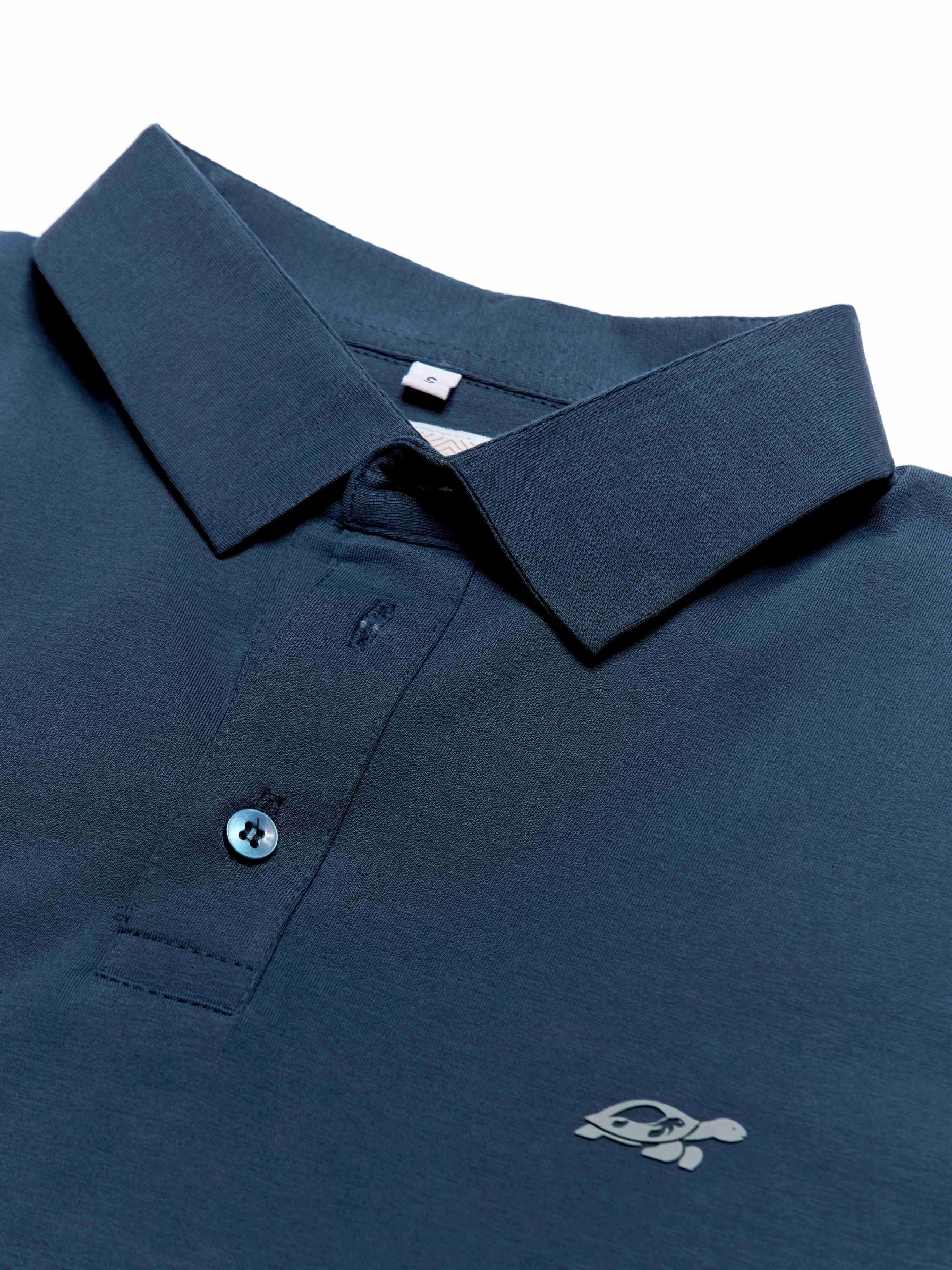 T&3s Cotton Polo – Water-Repellent Performance Polo T- Shirt - Navy Blue