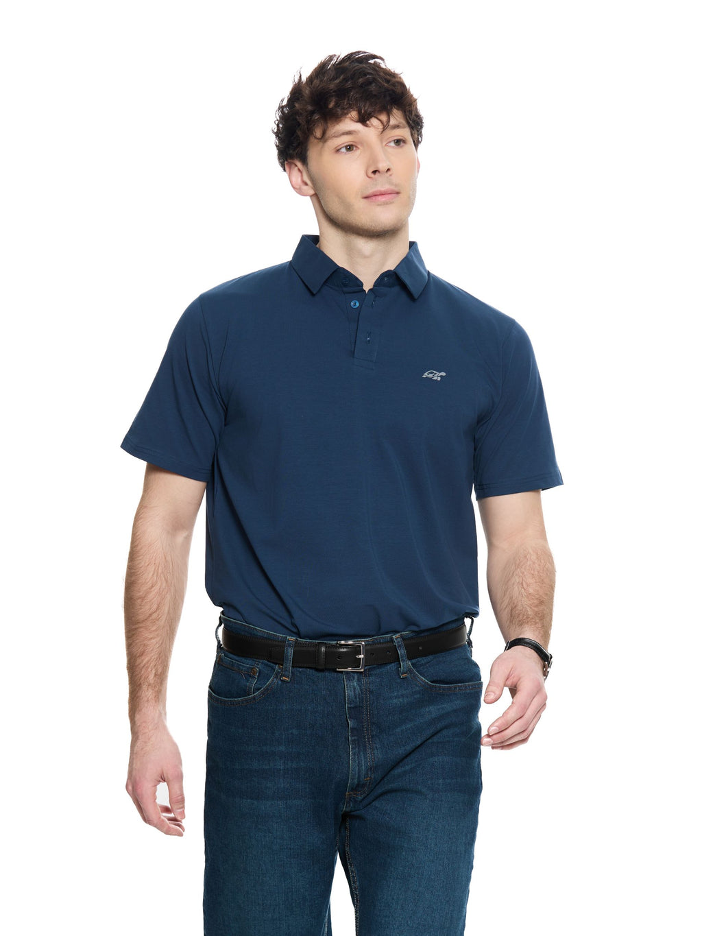 T&3s Cotton Polo – Water-Repellent Performance Polo T- Shirt - Navy Blue