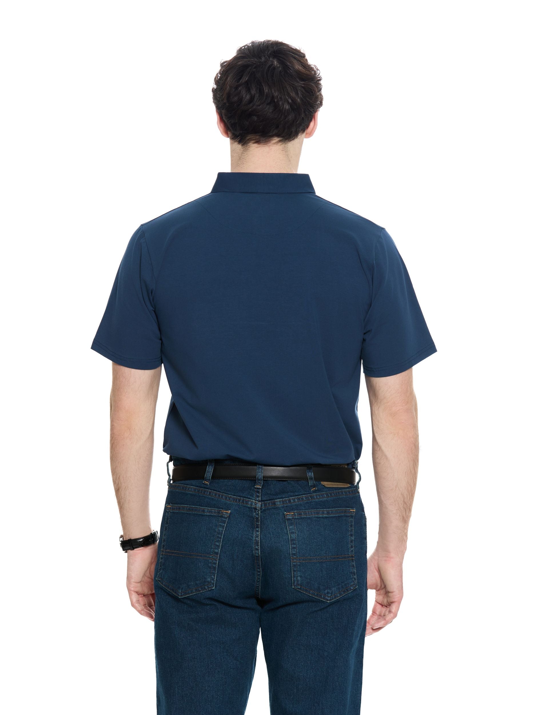 T&3s Cotton Polo – Water-Repellent Performance Polo T- Shirt - Navy Blue