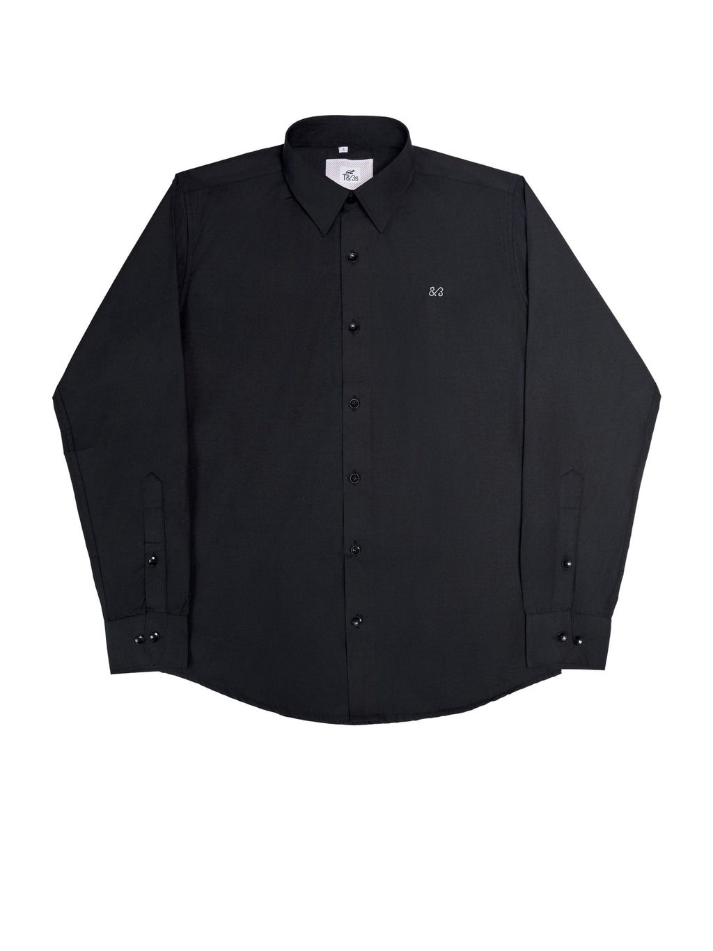 T&3s Essential Button-Down shirt - Black