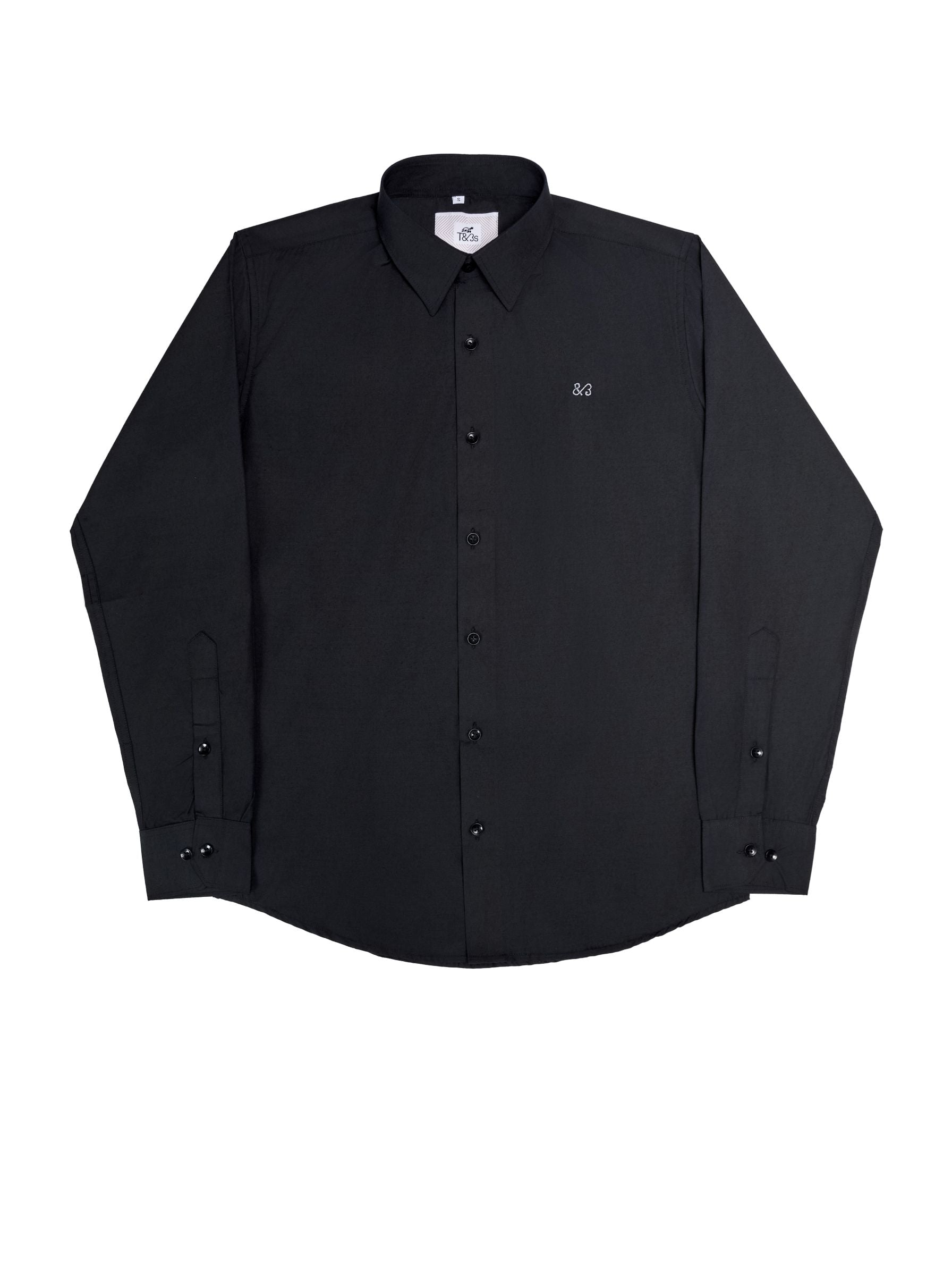 T&3s Essential Button-Down shirt - Black