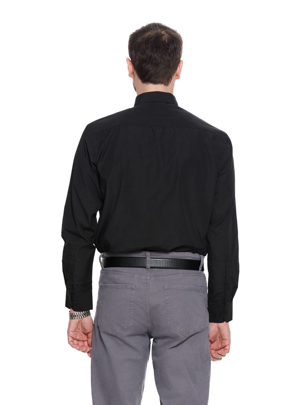 T&3s Essential Button-Down shirt - Black
