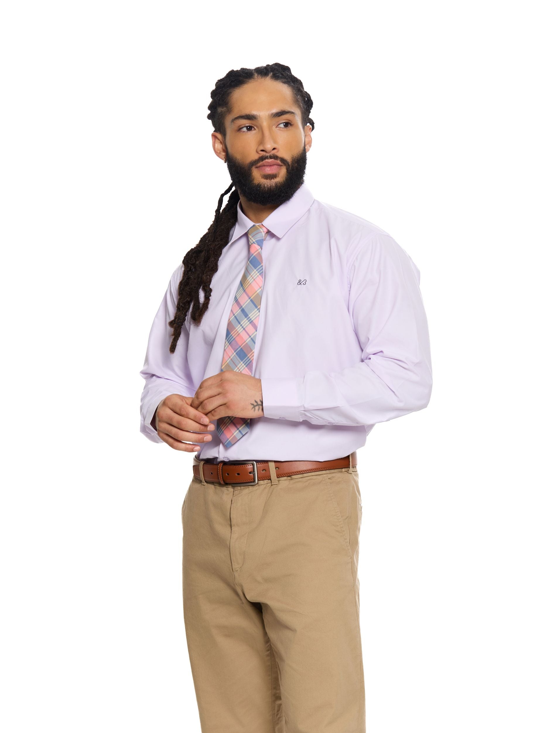 T&3s Essential Button-Down shirt- Lavender